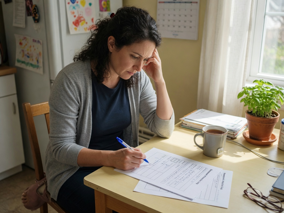 Client at home with homework open - skills taught in session, hard to use in the week