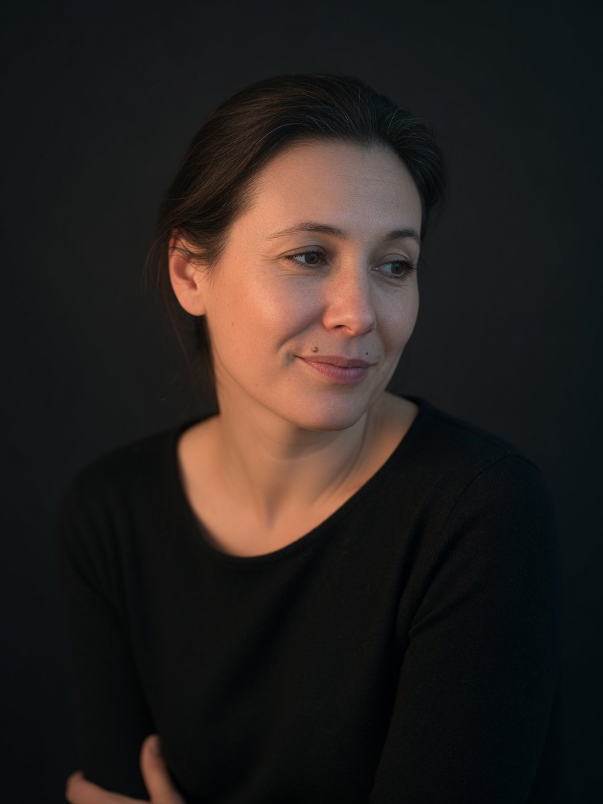 Portrait of a woman in quiet half-light