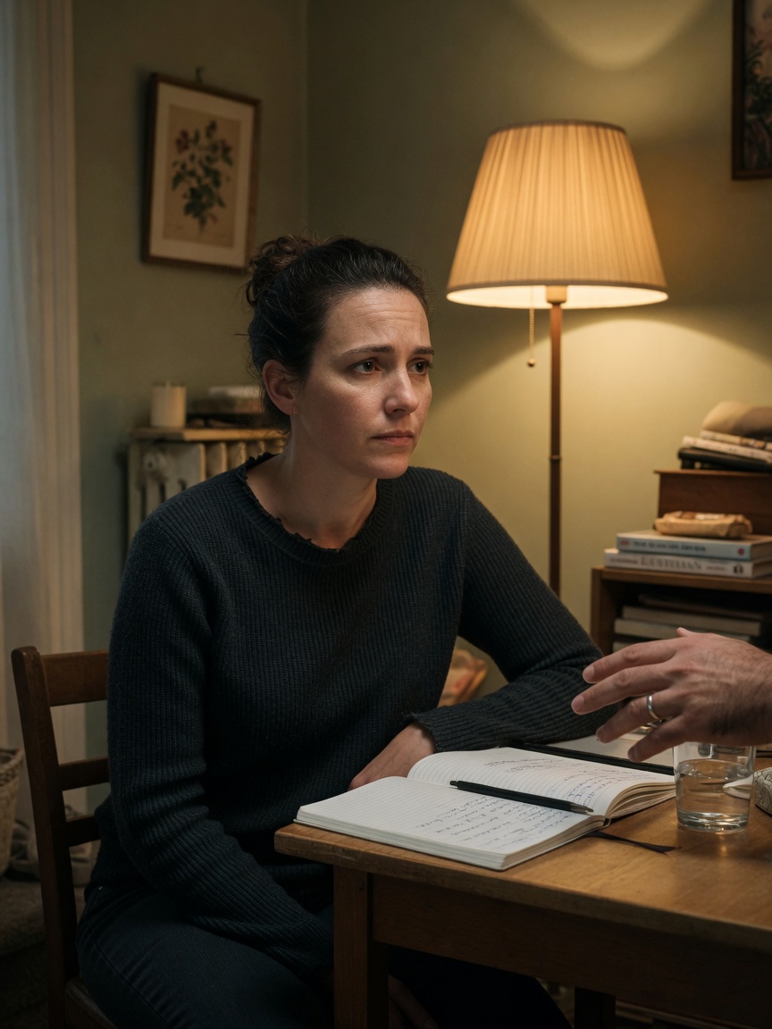Woman in conversation while planning a pregnancy