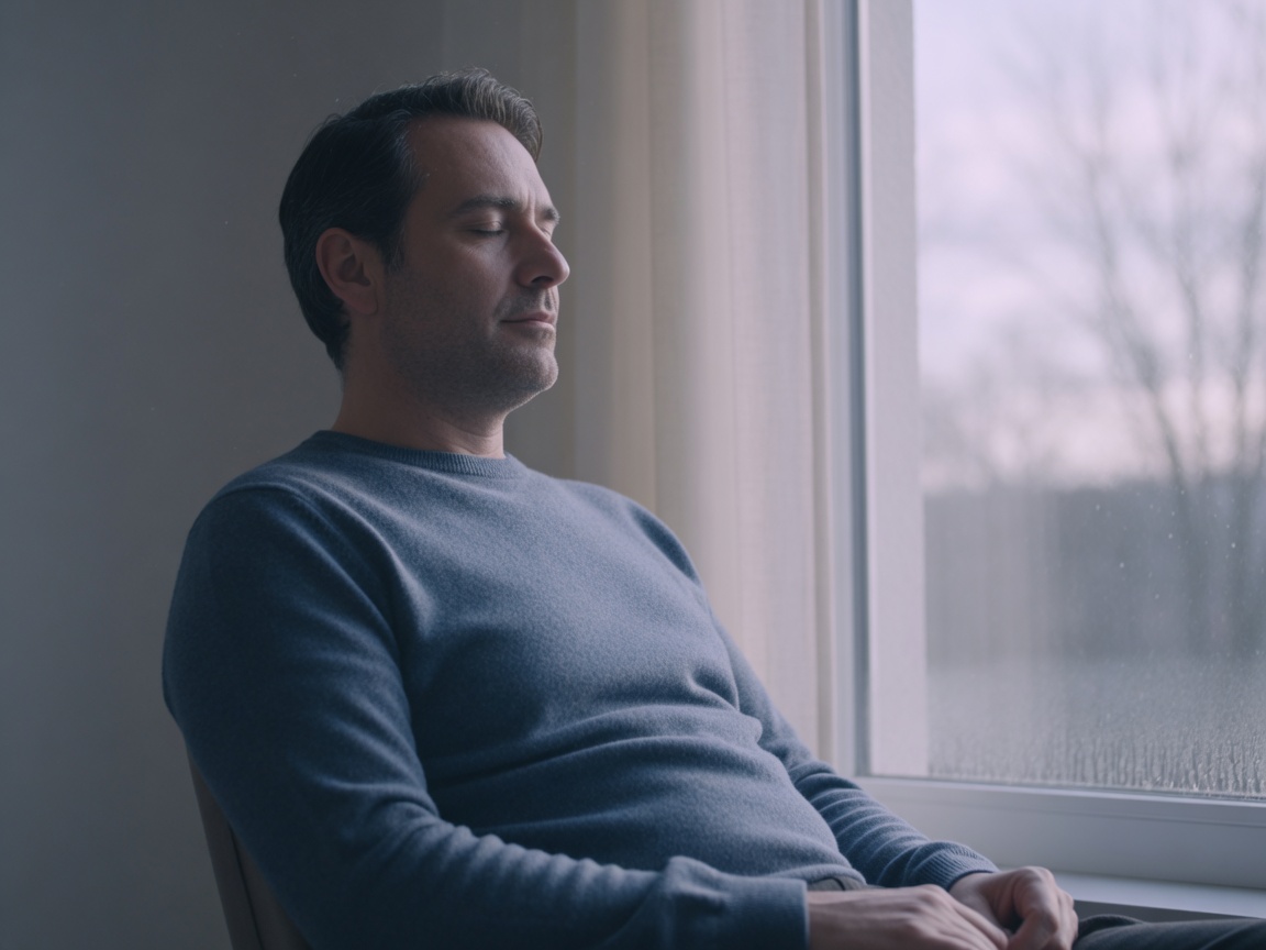 Person in quiet morning light, grounded — more room inside the window of tolerance